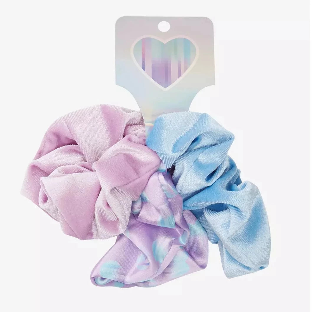 Sweet Pastel Heart Scrunchie Set