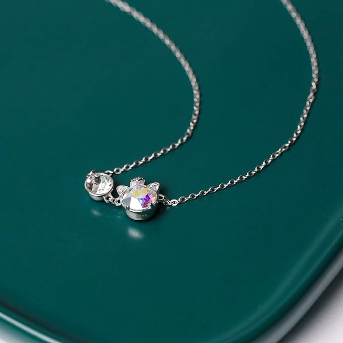 'Aurora Sparkle' Crystal Unicorn Pendant Necklace, Sterling Silver