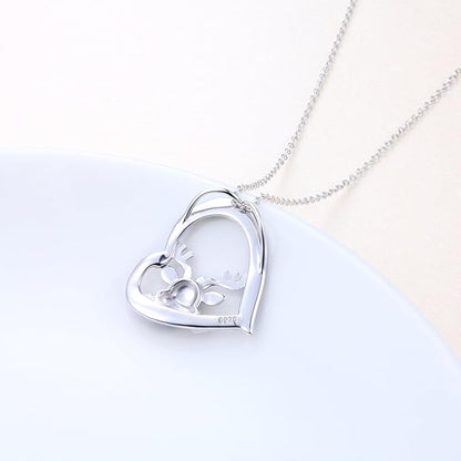 Holiday 'Goofy Reindeer' Heart Pendant Necklace, Sterling Silver