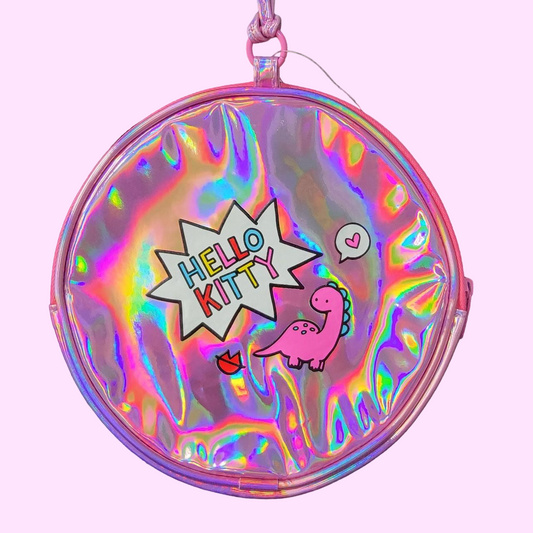 Sanrio Hello Kitty Pride, Pink Holographic Disc Purse
