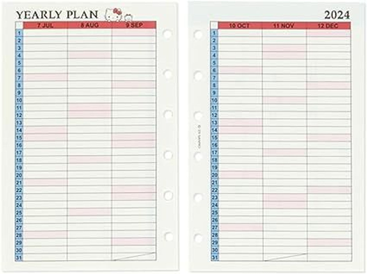 Sanrio Hello Kitty, Personal Organizer 2024 Planner Refill