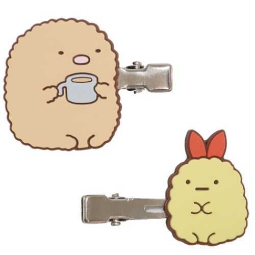 San-x Sumikko Gurashi Tonkatsu and Ebi Furai with Coffee, Bang Clips