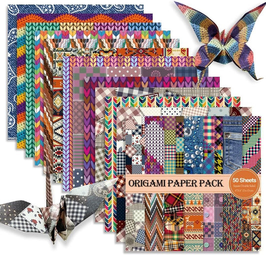 Chiyo Origami Paper Pack, Double-Sided, Textile Design