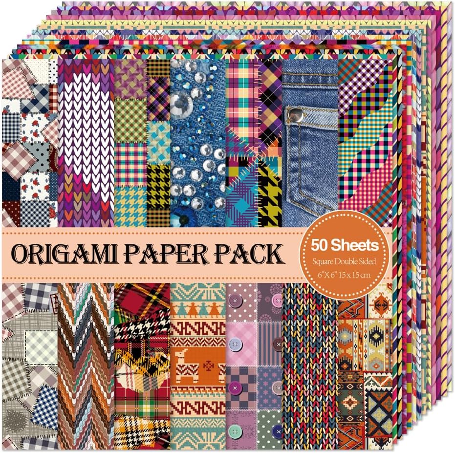 Chiyo Origami Paper Pack, Double-Sided, Textile Design