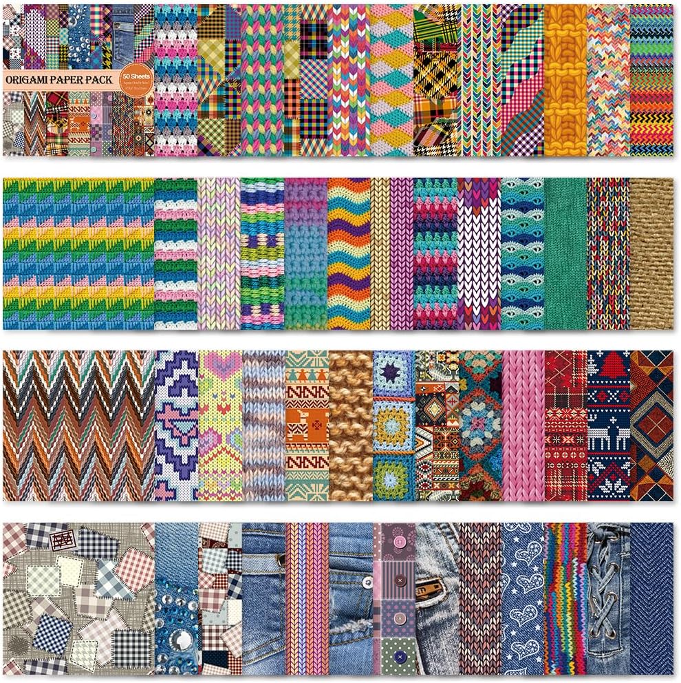 Chiyo Origami Paper Pack, Double-Sided, Textile Design