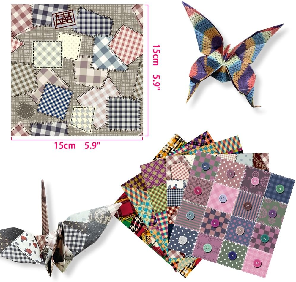 Chiyo Origami Paper Pack, Double-Sided, Textile Design