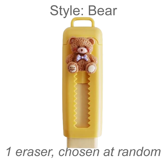 Colorful Retractable Erasers with Kawaii Decoden Charms