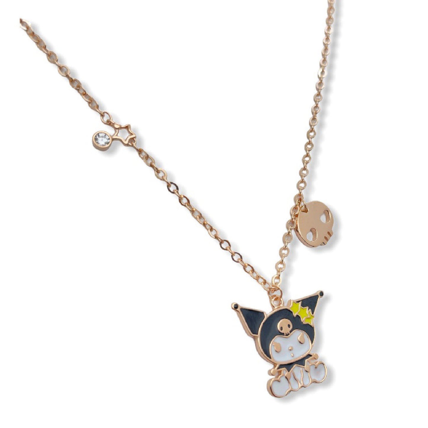Sanrio Characters, Kuromi, Gold Plated Sterling Silver Pendant Necklace