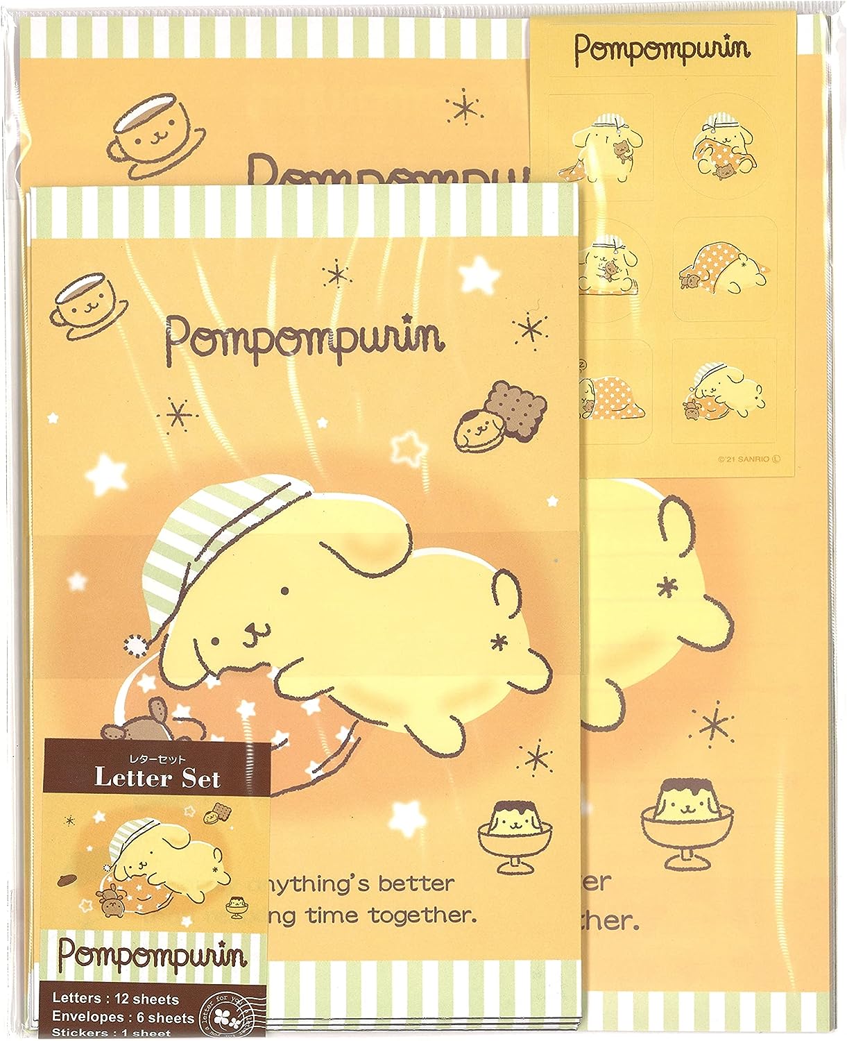 Sanrio Pompompurin Letter Set, Good Night