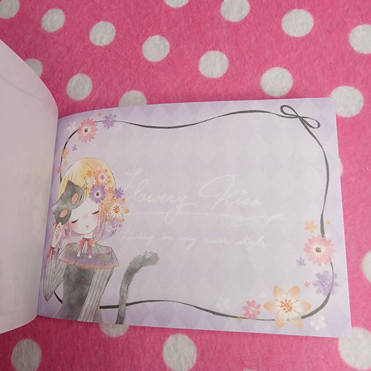 Kamio, Flowery Kiss Cat Girl Small Memo Pad