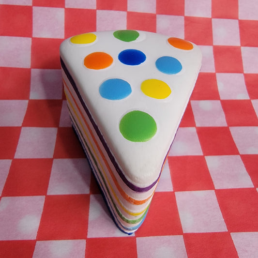 Rainbow Cake Slice Slow Rise Squishies