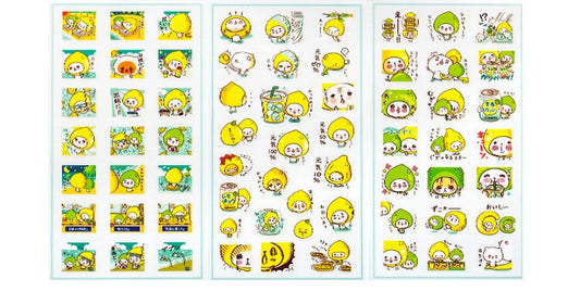 Clear Stickers, 6 pack, Lemon Guy