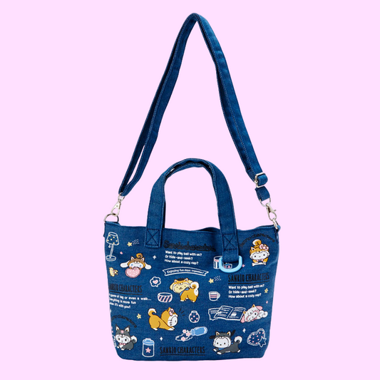 Sanrio Shiba Inu Denim Shoulder Bag Tote