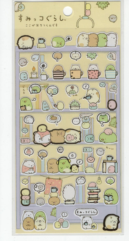 San-x Sumikko Gurashi Sticker Sheet, Gold Foil Paper, Home Life