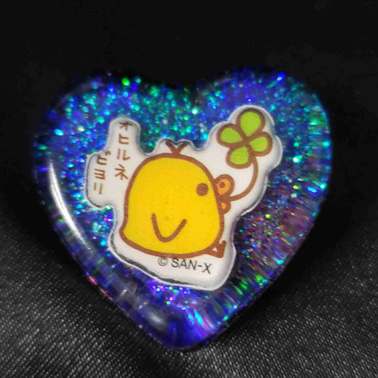 EK Originals, Resin Heart Brooch Pins, Rilakkuma