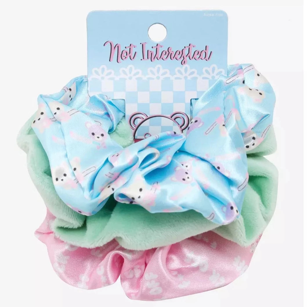 Not Interested Bears Pastel Scrunchie Set