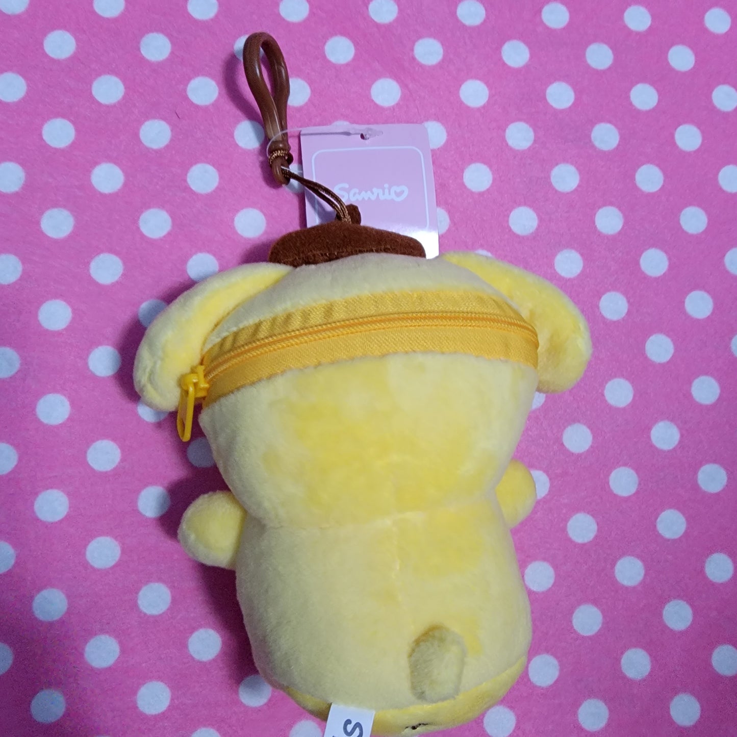 Sanrio Pompompurin Plush Backpack Clip Coin Pouch