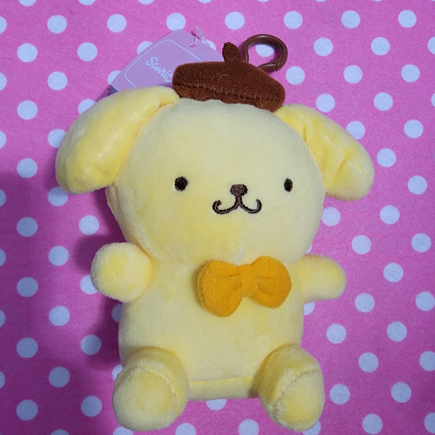 Sanrio Pompompurin Plush Backpack Clip Coin Pouch