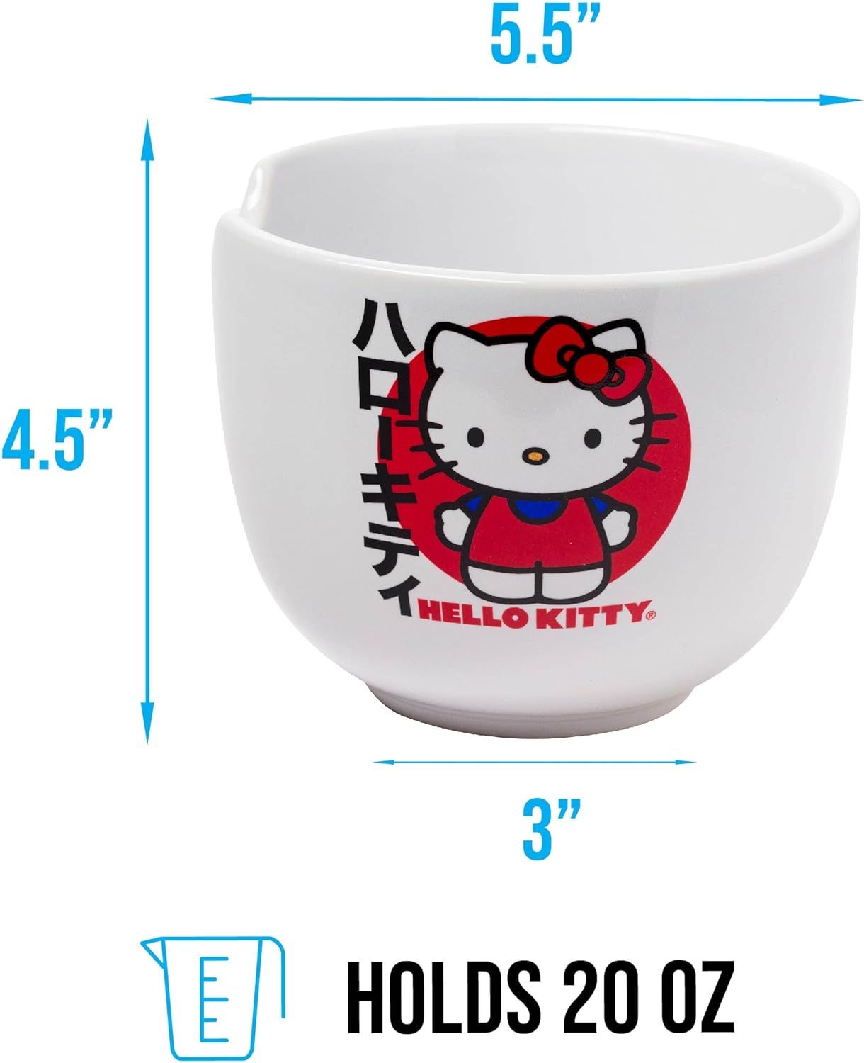 Sanrio Hello Kitty, Japanese Logo, Ramen Bowl With Chopsticks
