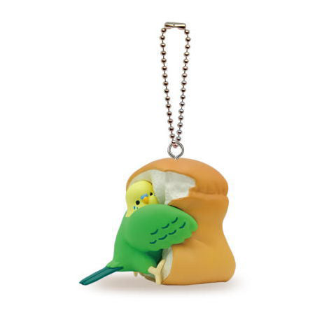 Mugyuttori Mascot Ball Chain Gachapon, Bird Hugging Bread