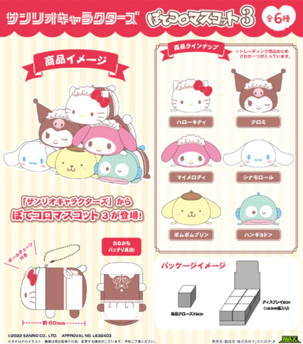 Sanrio Cafe, Potekoro Plush Mascots, Opened Blind Box