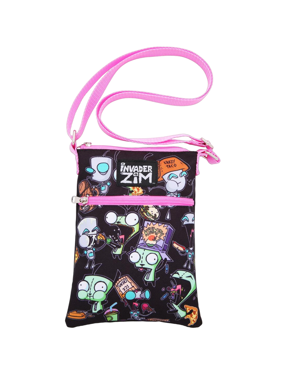 Bioworld x Invader Zim, GIR Snacks Passport Crossbody Bag