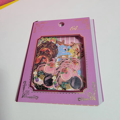 Q-lia, Book Latte Fancy Beauty Sticker Sack, Antique Style