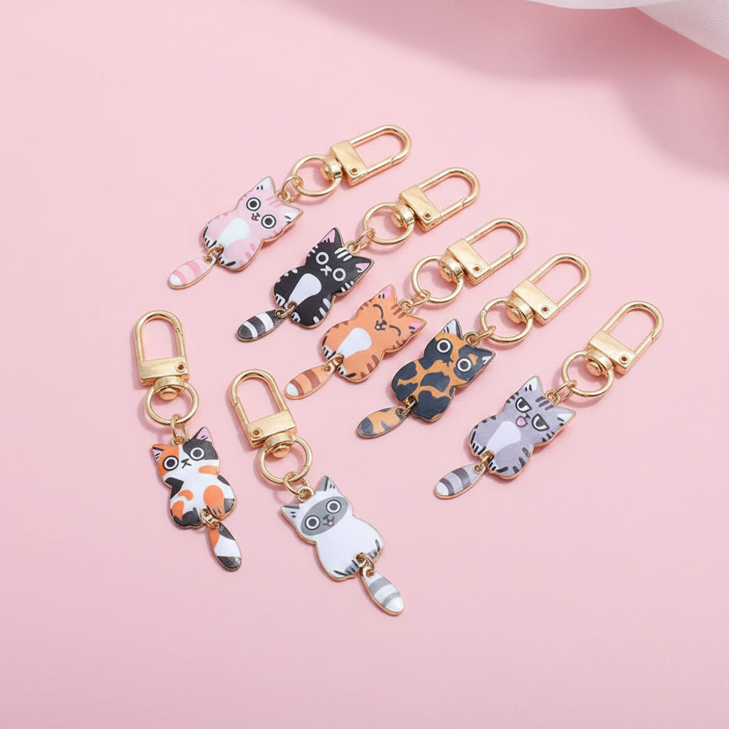 Dangling Cat Handbag Charm