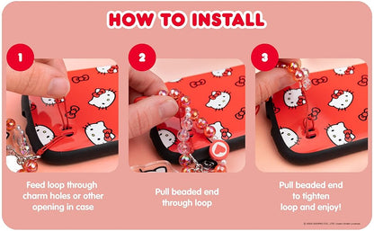 Sanrio Hello Kitty Beaded Charm Mobile Phone Wrist Strap