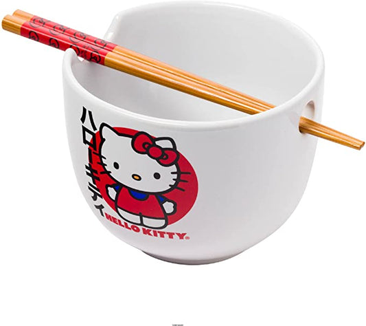 Sanrio Hello Kitty, Japanese Logo, Ramen Bowl With Chopsticks