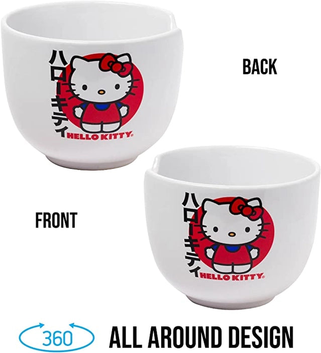 Sanrio Hello Kitty, Japanese Logo, Ramen Bowl With Chopsticks