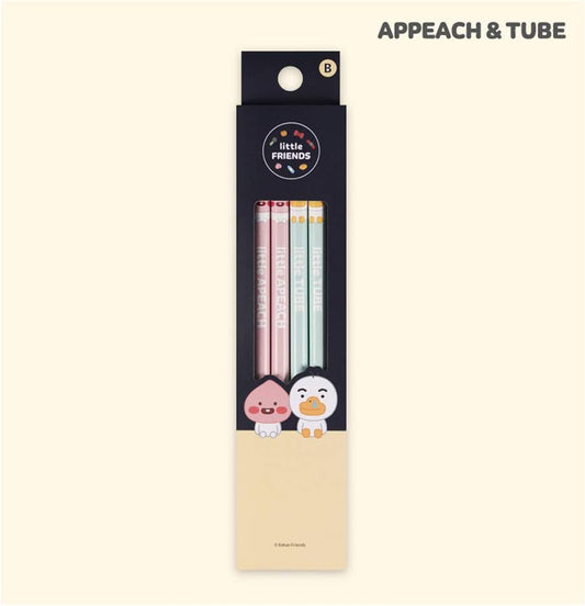 Kakao Little Friends, Apeach & Tube, 4 Piece Pencil Set