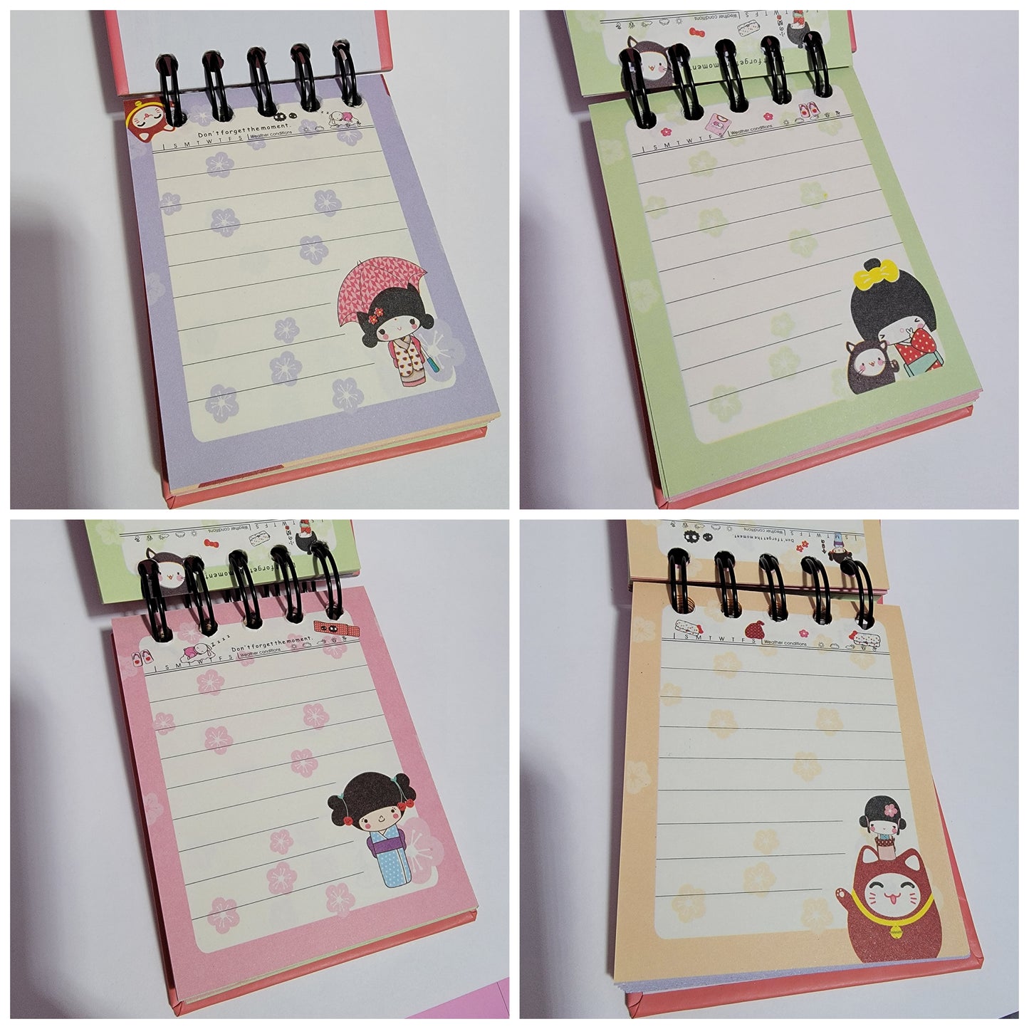 Kokeshi Dolls Collection, Small Spiral Notepad