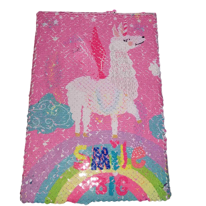 Magic Sequin Llama (Alpaca?) Unicorn Journal