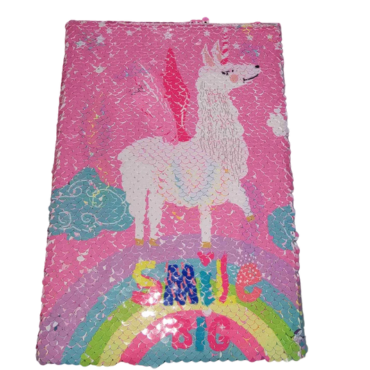 Magic Sequin Llama (Alpaca?) Unicorn Journal