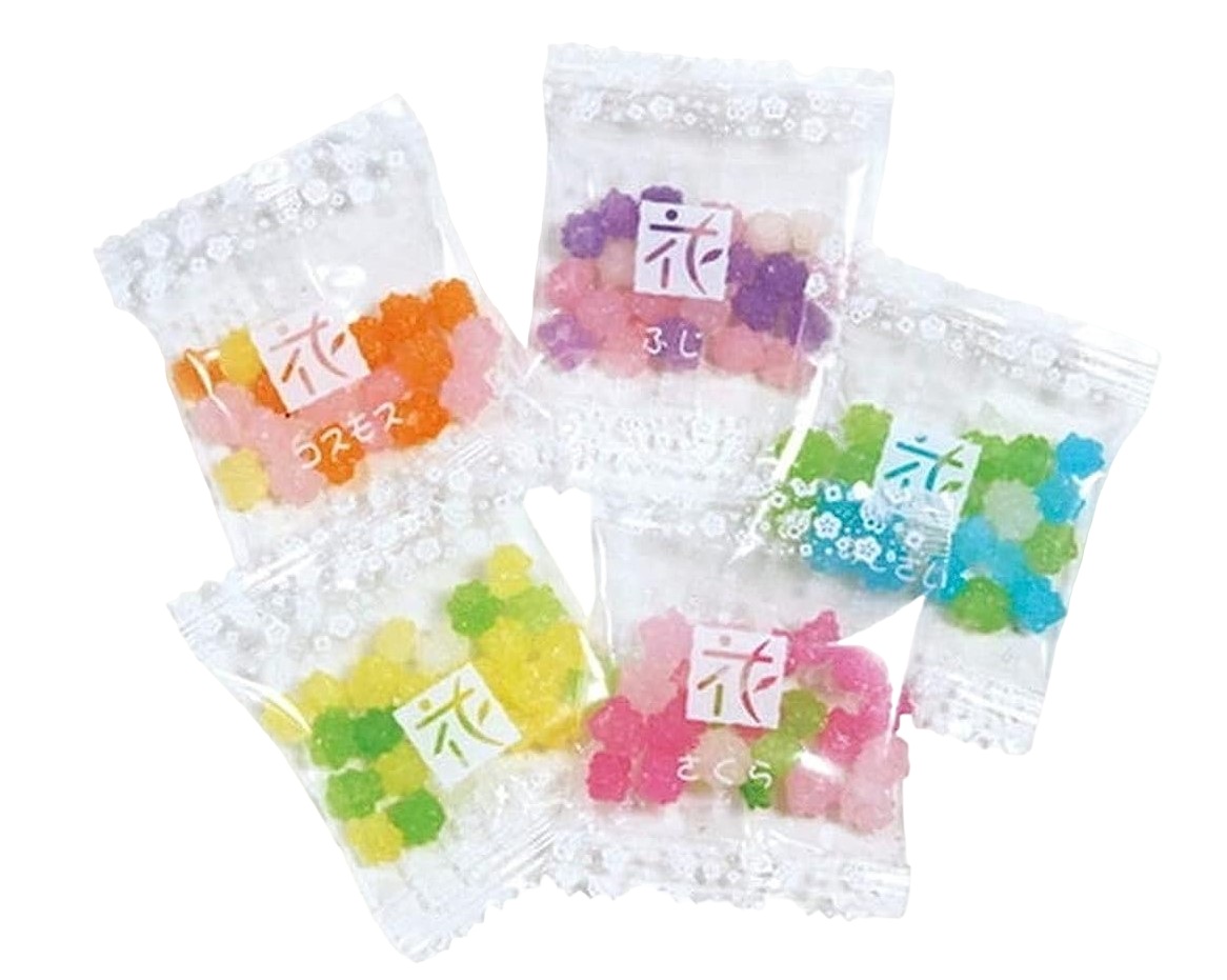 MARUTA Candy Hana Konpeito, Flower Themed Sugar Stars Candy, Single Pack