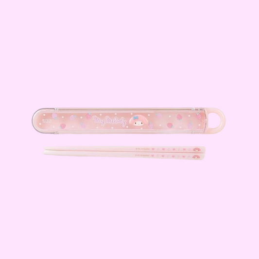 Sanrio Japan, My Melody Chopsticks and Case, Strawberry Relief