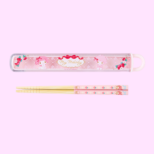 Sanrio Japan, My Melody and My Sweet Piano, Chopsticks and Case, Strawberry