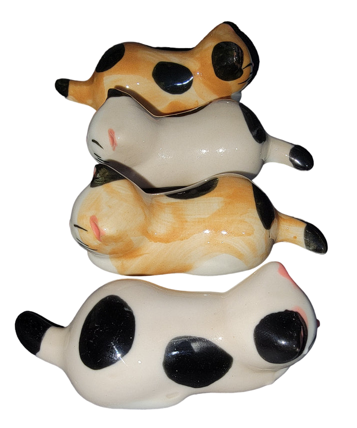 Japanese Import, Ceramic Calico Cat Chopstick Rests, Assorted Styles