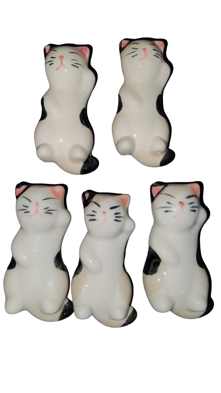 Japanese Import, Ceramic Calico Cat Chopstick Rests, Assorted Styles