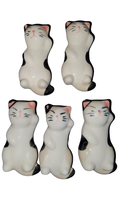 Japanese Import, Ceramic Calico Cat Chopstick Rests, Assorted Styles