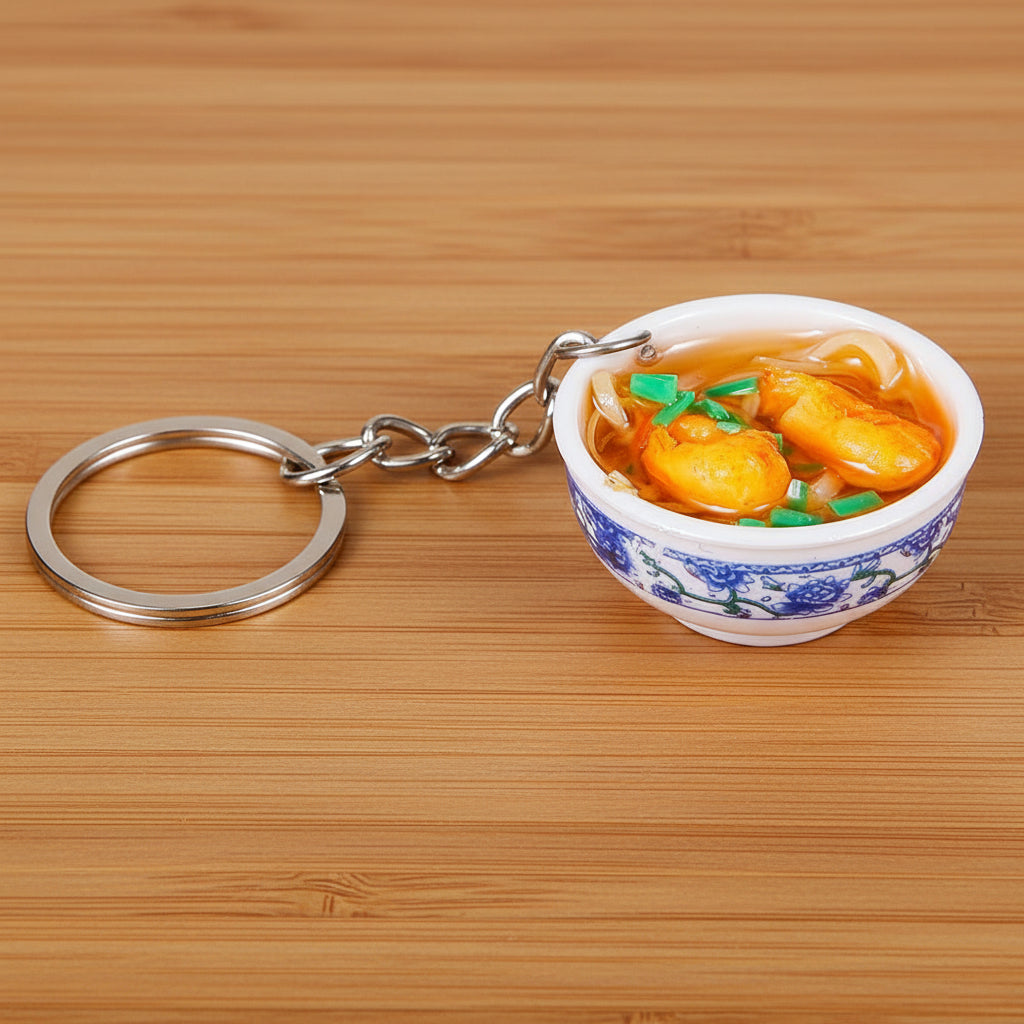 Miniature Bowl of Noodles Keychain