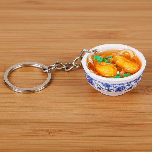 Miniature Bowl of Noodles Keychain