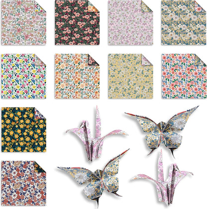 Chiyo Origami Paper Pack, Double-Sided, Floral Design
