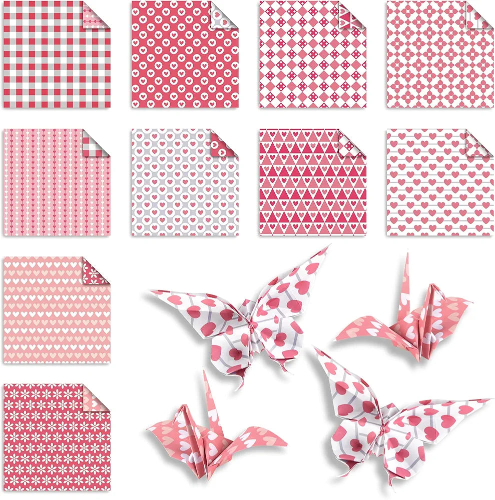 Chiyo Origami Paper Pack, Double-Sided, Hearts Design