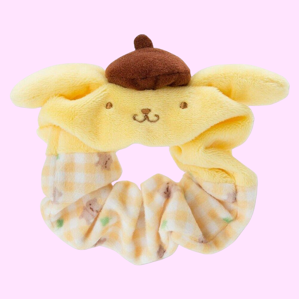 Sanrio Japan, Pompompurin, Plush Scrunchie, Gingham Check