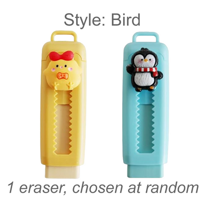 Colorful Retractable Erasers with Kawaii Decoden Charms