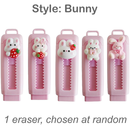 Colorful Retractable Erasers with Kawaii Decoden Charms
