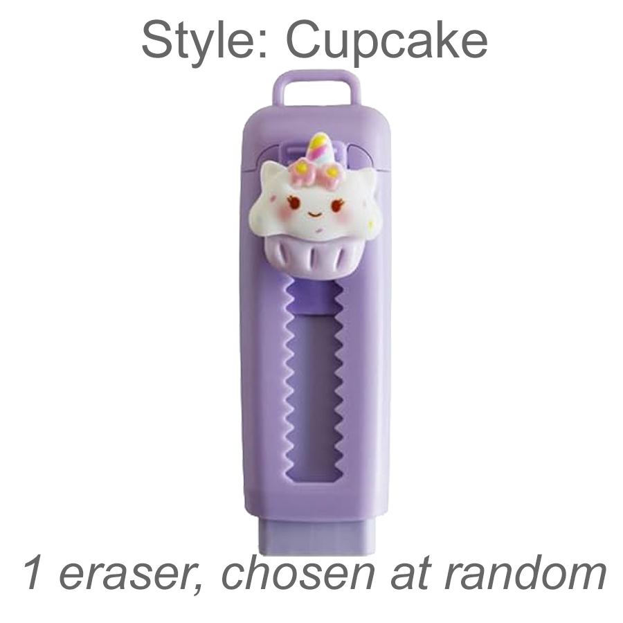 Colorful Retractable Erasers with Kawaii Decoden Charms