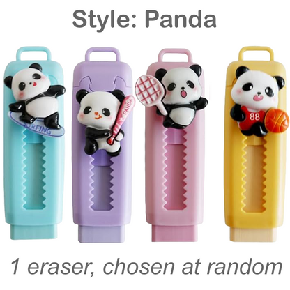 Colorful Retractable Erasers with Kawaii Decoden Charms